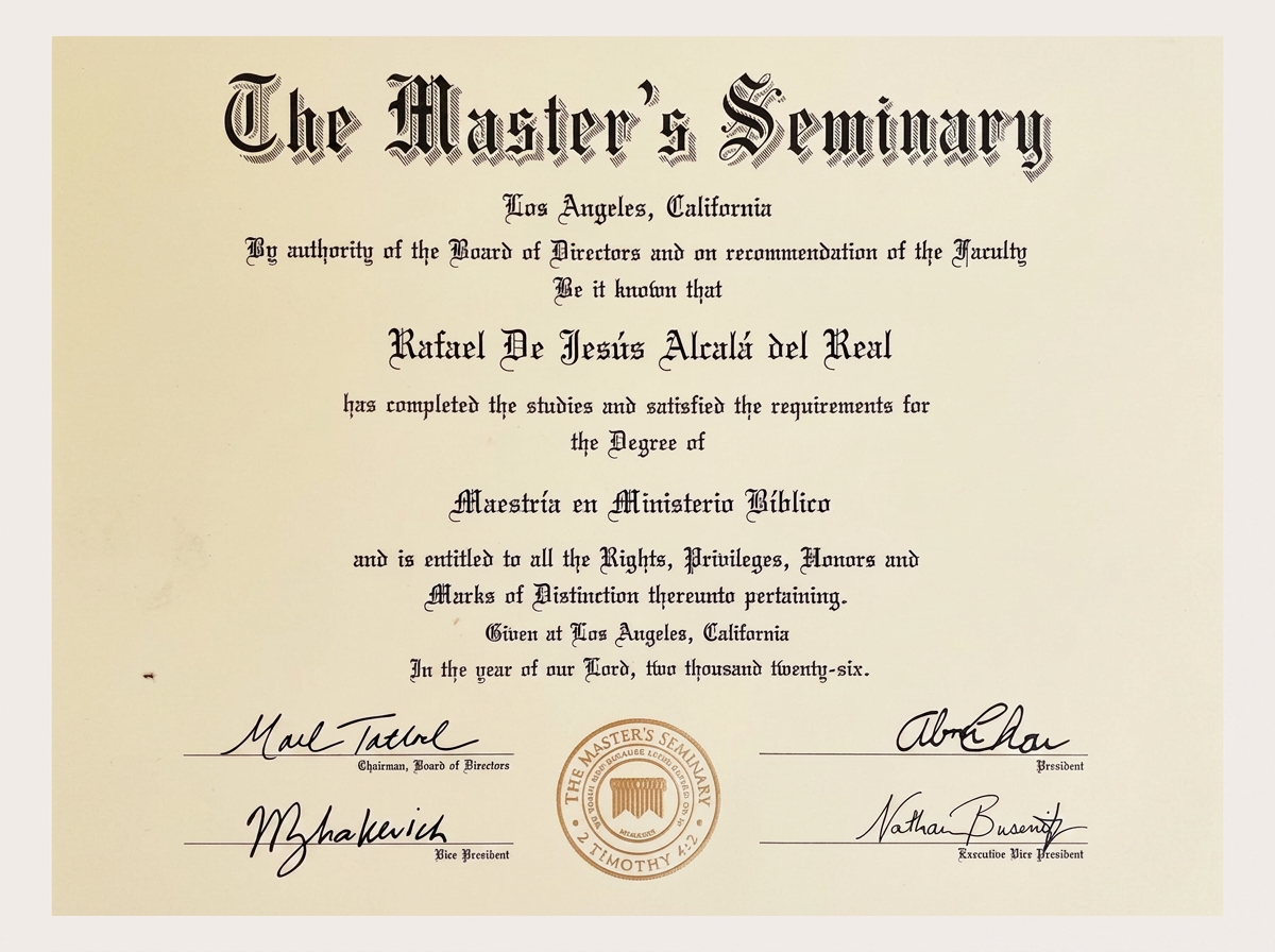 Diploma de Rafael de Jesús Alcalá del Real